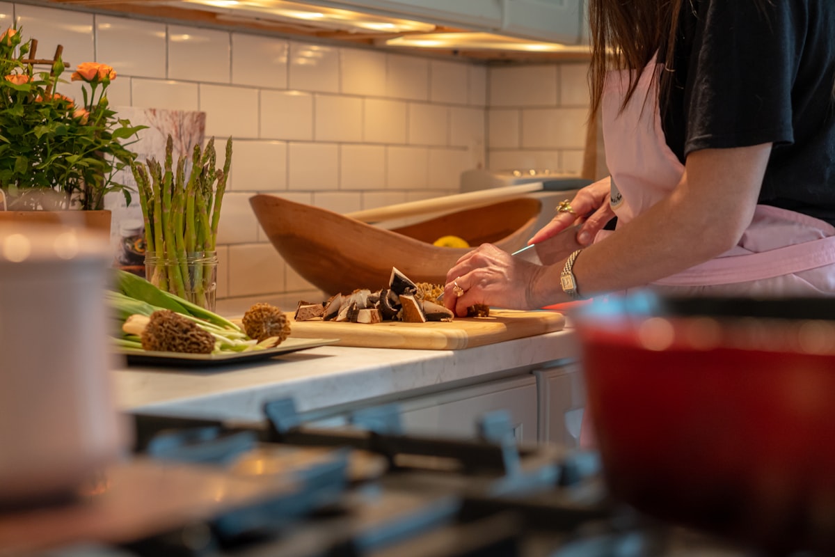 Fresh healthy cooking ingredients and prepared meals